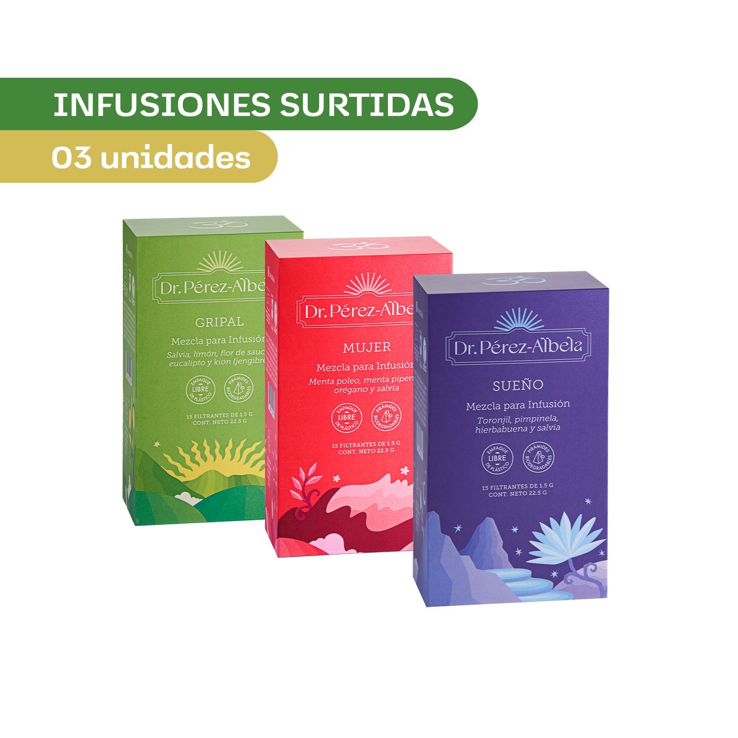 PACK 03 INFUSIONES (1 GRIPAL, 1 MUJER y 1 SUEÑO) - CAJA X 15UND